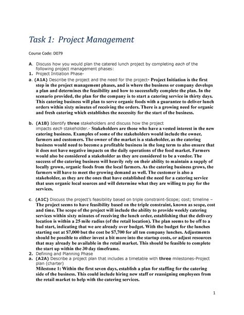 Business Management Tasks Wgu Task 1 Biunsses