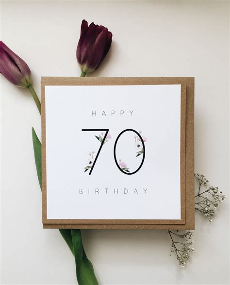 70th Birthday Card Birthday Cards For Her Birthday Card Etsy