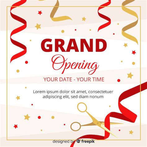 Premium Vector Grand Opening Background In Flat Style
