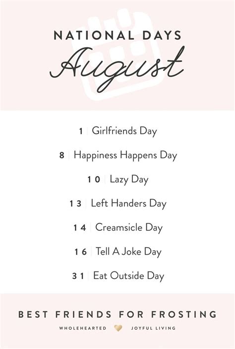 August National Days Best Friends For Frosting Friends Day Quotes