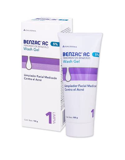Galderma Benzac Ac Wash Gel 100g Limpiador Facial Peroxido Benzoilo 5