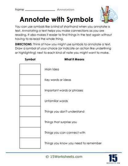 Annotation Worksheets 15