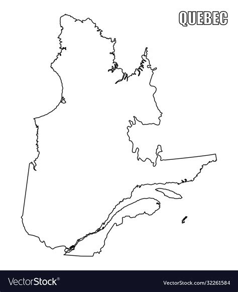 Quebec Province Outline Map Royalty Free Vector Image