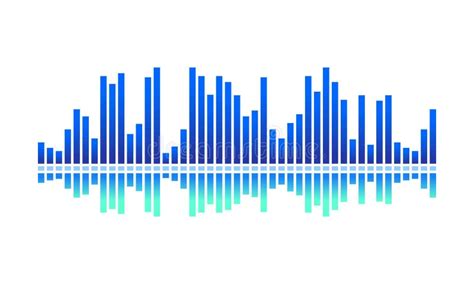 Vector Design Of Digital Music Wave Bright Blue Spectrum Bars Audio