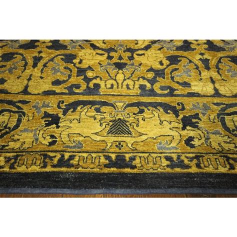 Maybe you would like to learn more about one of these? Navy Blue & Gold Gabbeh Area Rug - 8'2" x 10'6" | Chairish