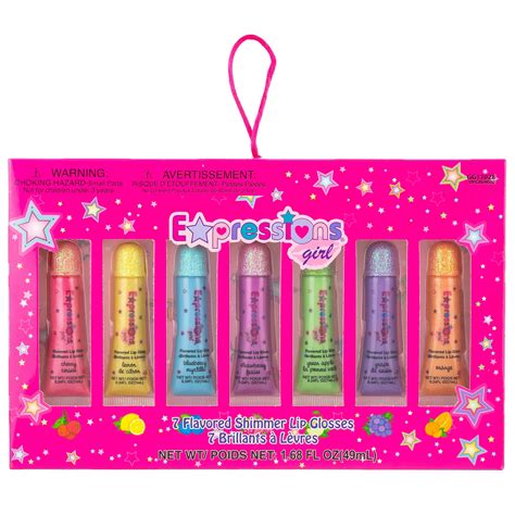 Expressions By Almar 7pc Flavored Shimmer Girls Lip Gloss Set
