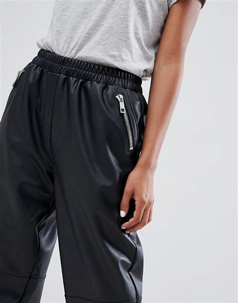 Asos Design Petite Pu Trousers Never Knowingly Concise
