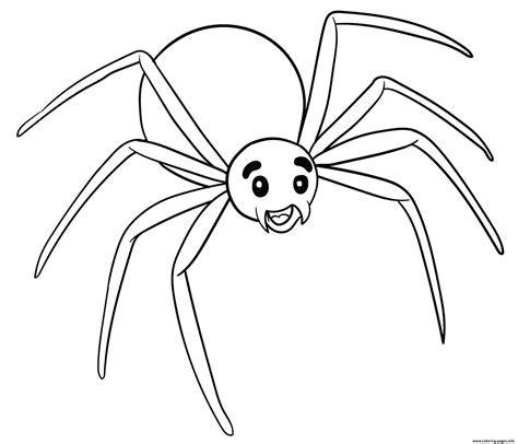 Simple Spider Coloring Page Printable