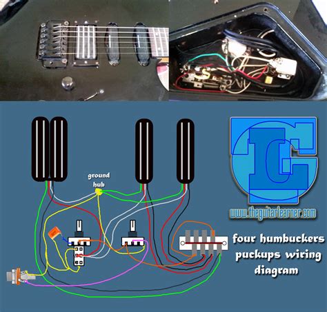 All without a single drop of solder. four humbuckers pickup wiring diagram - hotrails and quadrail