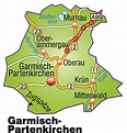 Map of Garmisch-Partenkirchen with transport network - Royalty free ...