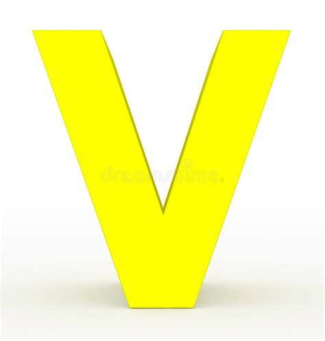 Letter V 3d Yellow Isolated On White Stock Illustration Illustration