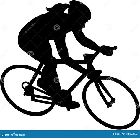 Female Bike Bicycle Cyclist Stock Vector Illustration Of Vehicle