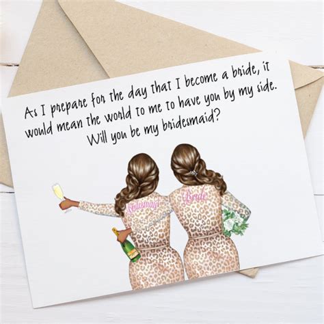 Printable Bridesmaid Proposal Card Instant Download Card For Etsy