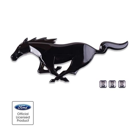 Buy Front Emblem For Ford Mustang 2015 2022 Pony Badge Gloss Black