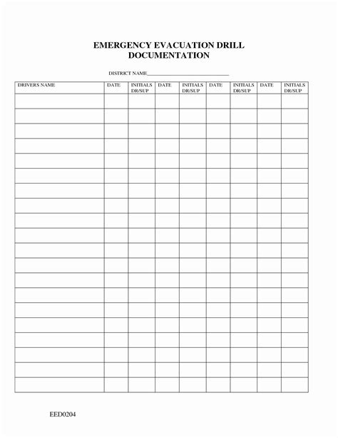 Fire Drill Log Template Download Printable Pdf Templateroller Images