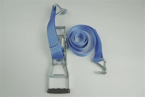 2 Blue Ratchet Straps With Wire Hooks