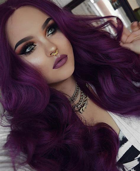 Purple Hair Glitter Makeup Ig》bangtsikitsiki Dark Purple Hair