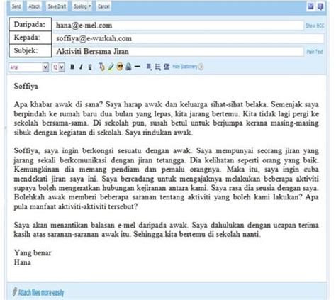 Karangan Emel Contoh Format Email Bahasa Melayu SPM