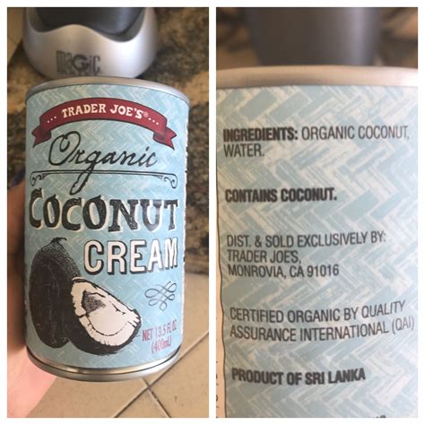Trader Joe S Organic Coconut Cream