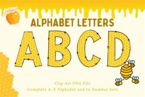 Honeycomb Alphabet Sublimation Bee Font Graphic By Paepaeshop168