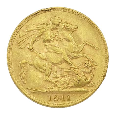 King George V 1911 Gold Full Sovereign Coin Coins Banknotes And Stamps