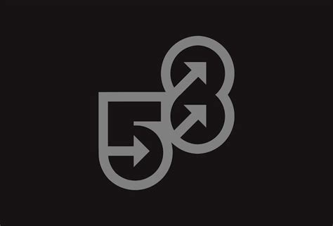 Premium Vector Number 58 Logo Monogram Number 58 With Arrow