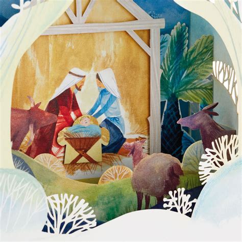 Nativity Scene Pop Up Shadow Box Christmas Card Greeting Cards Hallmark