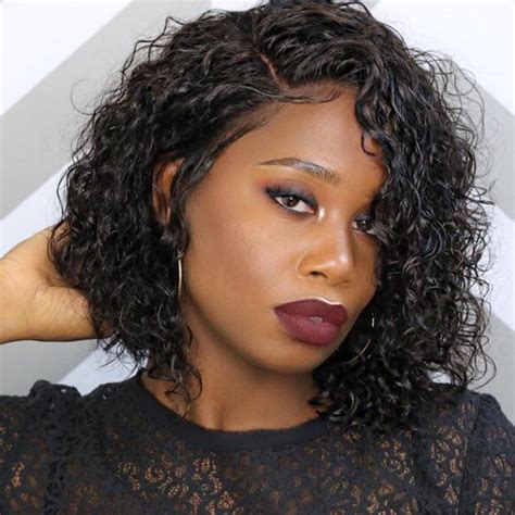 A full lace wig imitates most successfully the natural movement of real hair and can be worn in a variety of styles. Brazilian Virgin Hair Short Bob Curly Human Hair Lace ...