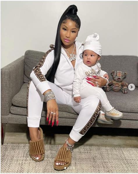 Rare Sight Nicki Minaj Poses With Baby Babe Twinning In White IWMBuzz