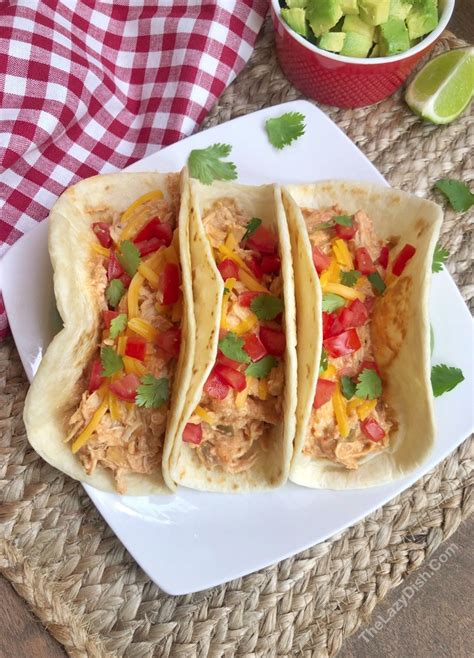 Crock pot chicken bacon ranch tater tot casserole. Creamy Crockpot Chicken Tacos - The Lazy Dish