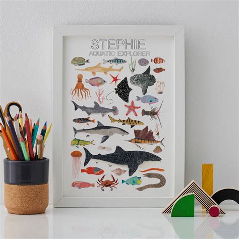 Personalised Sea Life Print By James Barker