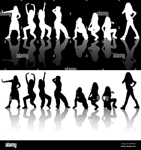 dancing girl silhouettes stock vector image and art alamy