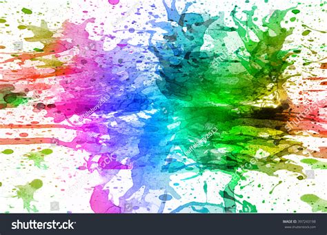 Abstract Multicolor Watercolor Splash Background Stock Illustration