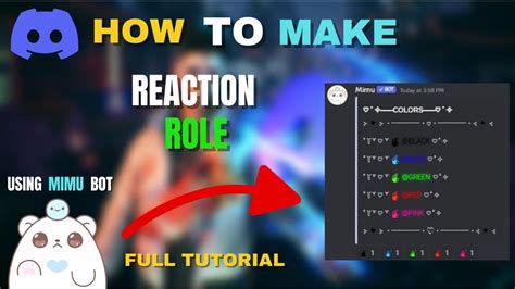 How To Make Reaction Role Using Mimu Bot With Easy Guide Full Discord Tutorial Youtube