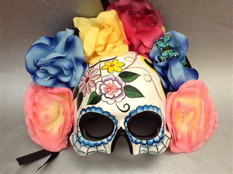 Dia De Los Muertos Mask Flower Day Of The Dead Deco And Etsy