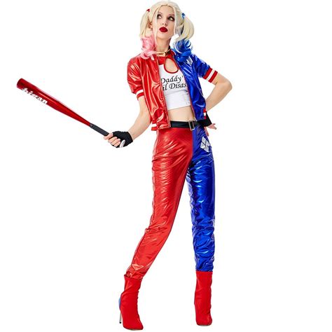 Buy Echoine Deluxe Harley Quinn Costume Cosplay Adult Halloween Costume