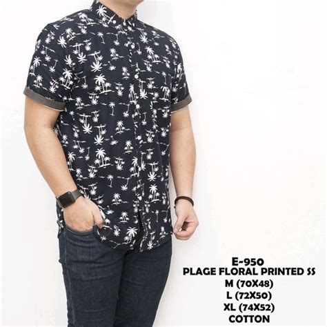 Jual Kemeja Floral Pria Slim Fit Lengan Pendek Plage Di Lapak Malkan