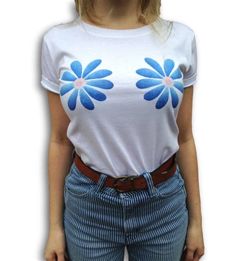 Flower Boobs Shirt Girl Power Feminist Shirt S Fashion Etsy