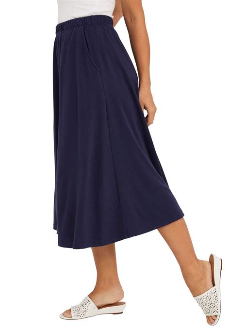 Jessica London Womens Plus Size Soft Ease Midi Skirt Ebay