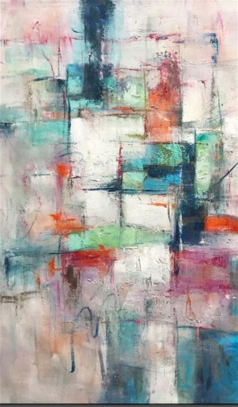 Vertical Original Abstract Oil Painting Soft And Colourful Etsy
