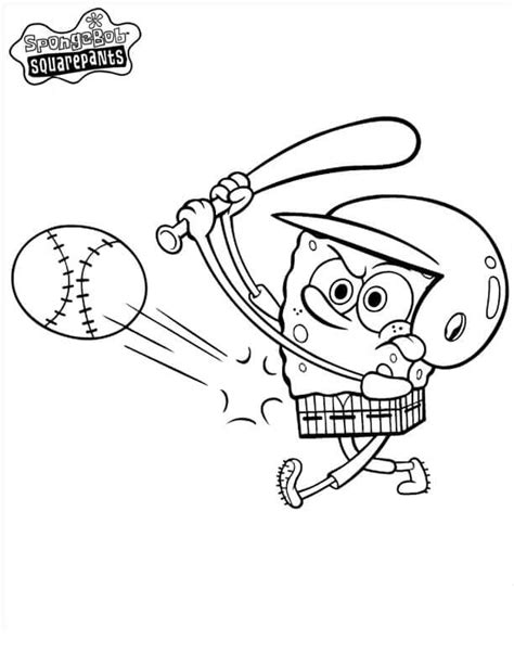 Bob Esponja Jugando B Isbol Para Colorear Imprimir E Dibujar