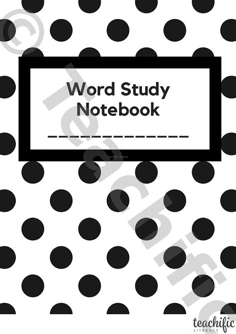 Book Cover Word Study Notebook 1 Teachific