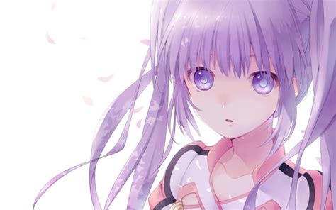 Image Long Hair Purple Hair Twintails Purple Eyes Flower Petals Anime Girls Tales Of Graces