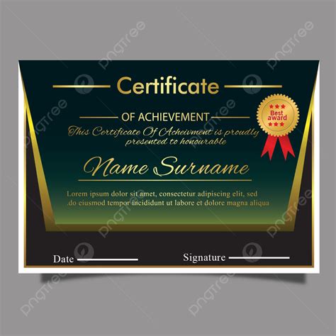 Plantilla De Diploma Certificado De Oro Premio Elegancia O Multiuso