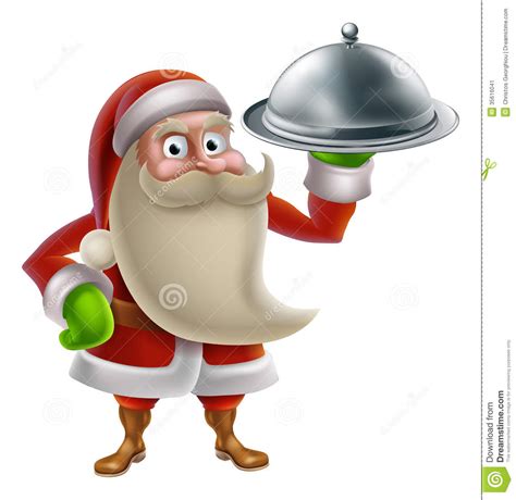 cartoon santa cooking christmas dinner stock image image