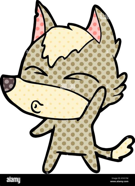 Cartoon Waving Wolf Whistling Stock Vector Image And Art Alamy