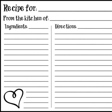 21 Free Recipe Card Template Word Excel Formats In Free Recipe Card