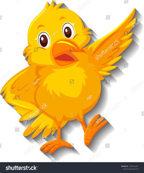 Cute Yellow Bird Cartoon Character Illustration Stock Vector Royalty