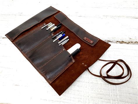 Leather Roll Leather Pencil Roll Artists Roll Leather Pencil Case