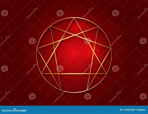 Enneagram Icon Sacred Geometry Vector Illustration Isolated On White Background
